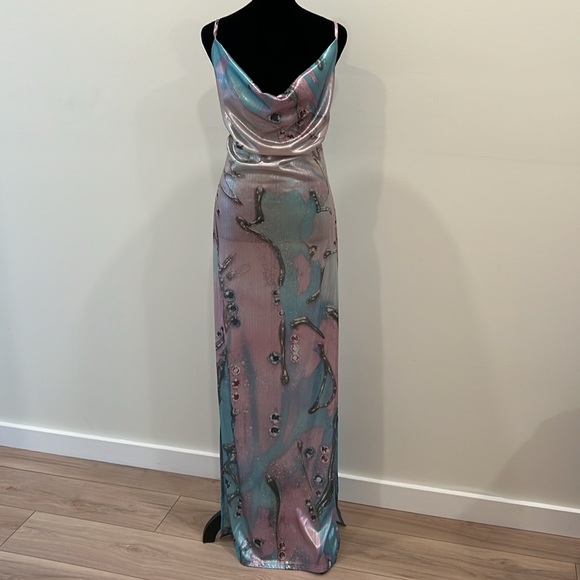 HILDUR YEOMAN The Siren Maxi Dress in Pink Mercury Sky - Picture 3 of 12